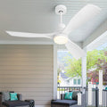 Forrovenco Ventilateurs de plafond avec lampe intégrée, 132 cm, Blanc, Ventilateur Plafond avec Lumiere Telecommande 3 Pales